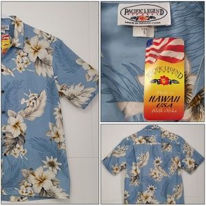 Pacific Legend Hawaiian Shirt Floral Hibiscus -NWT